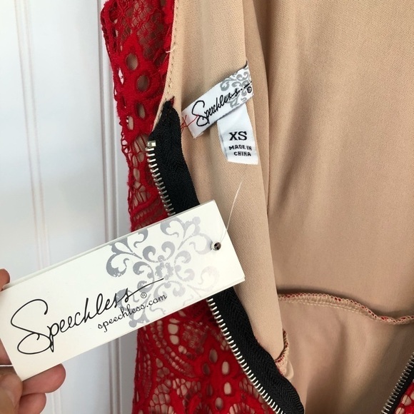 Speechless Red Lace Fit and Flare Dress Sz XS - Picture 10 of 14